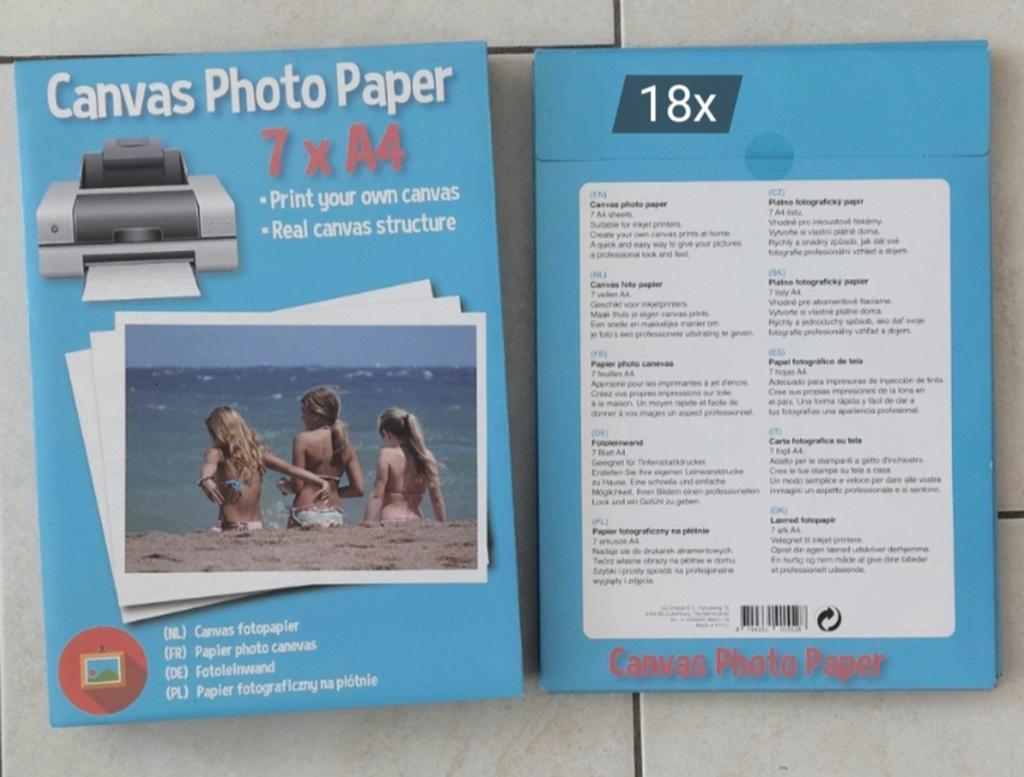 Canvas Photo Paper
7xA4
18 pakjes voor €20, Ophalen of Verzenden, Nieuw, A4