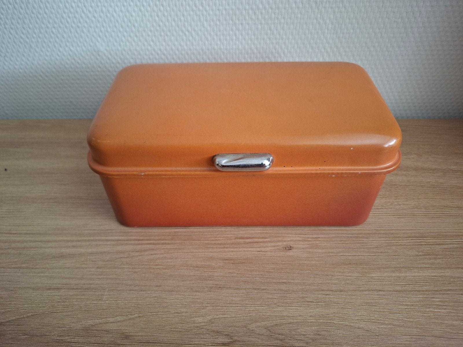 Vintage Oranje Broodtrommel / Lunchbox, Ophalen of Verzenden