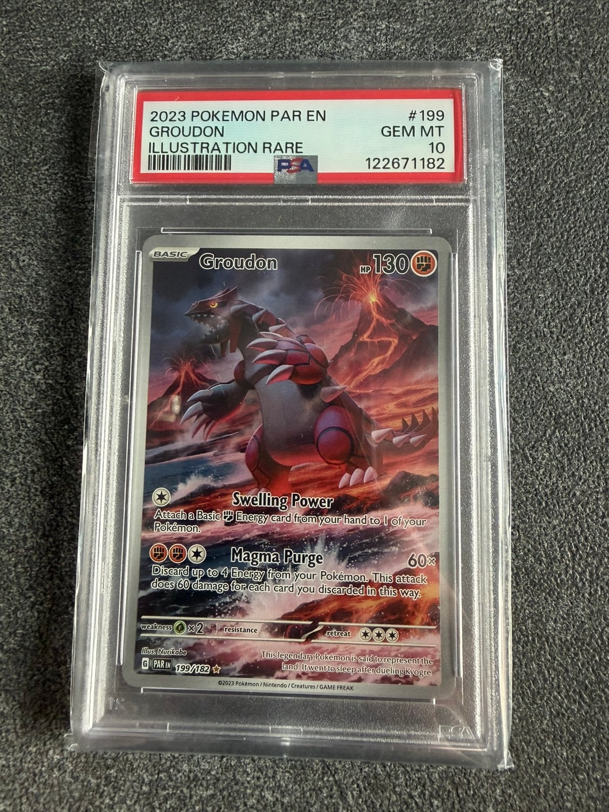 Groudon 199/182 Pokémon Paradox Rift Graded PSA 10, Ophalen of Verzenden, Zo goed als nieuw