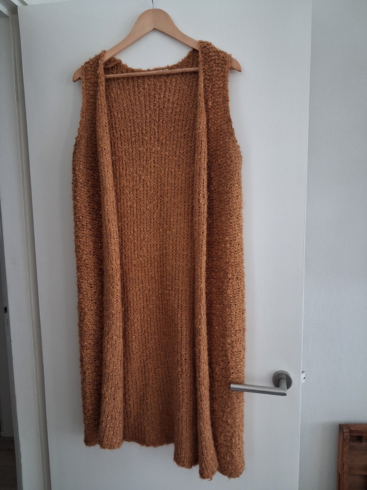 Okergeel lang mouwloos vest , okergeel, maat L, Ophalen of Verzenden, Zo goed als nieuw, Maat 38/40 (M), Geel