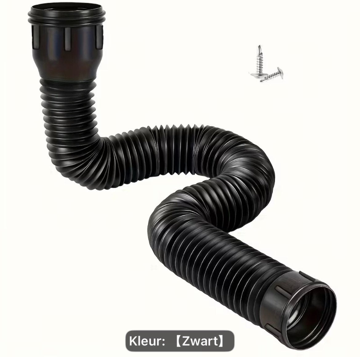 Zwart flexibele regenbuis met koppelstuk. Nieuw!, Afvoer, Pvc, Nieuw, Ophalen of Verzenden