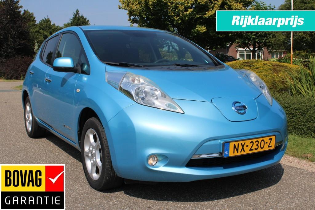 Nissan LEAF Acenta 24 kWh ECC/Cruise/Navi/Camera/Bluetooth, Auto's, Gebruikt, Met garantie (alle), Blauw, 1405 kg