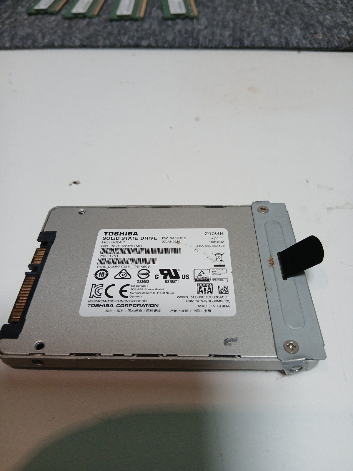 Toshiba 240GB SSD Solid State Drive SATA, Computers en Software, Harde schijven, Intern, Server, Ophalen of Verzenden, 240GB