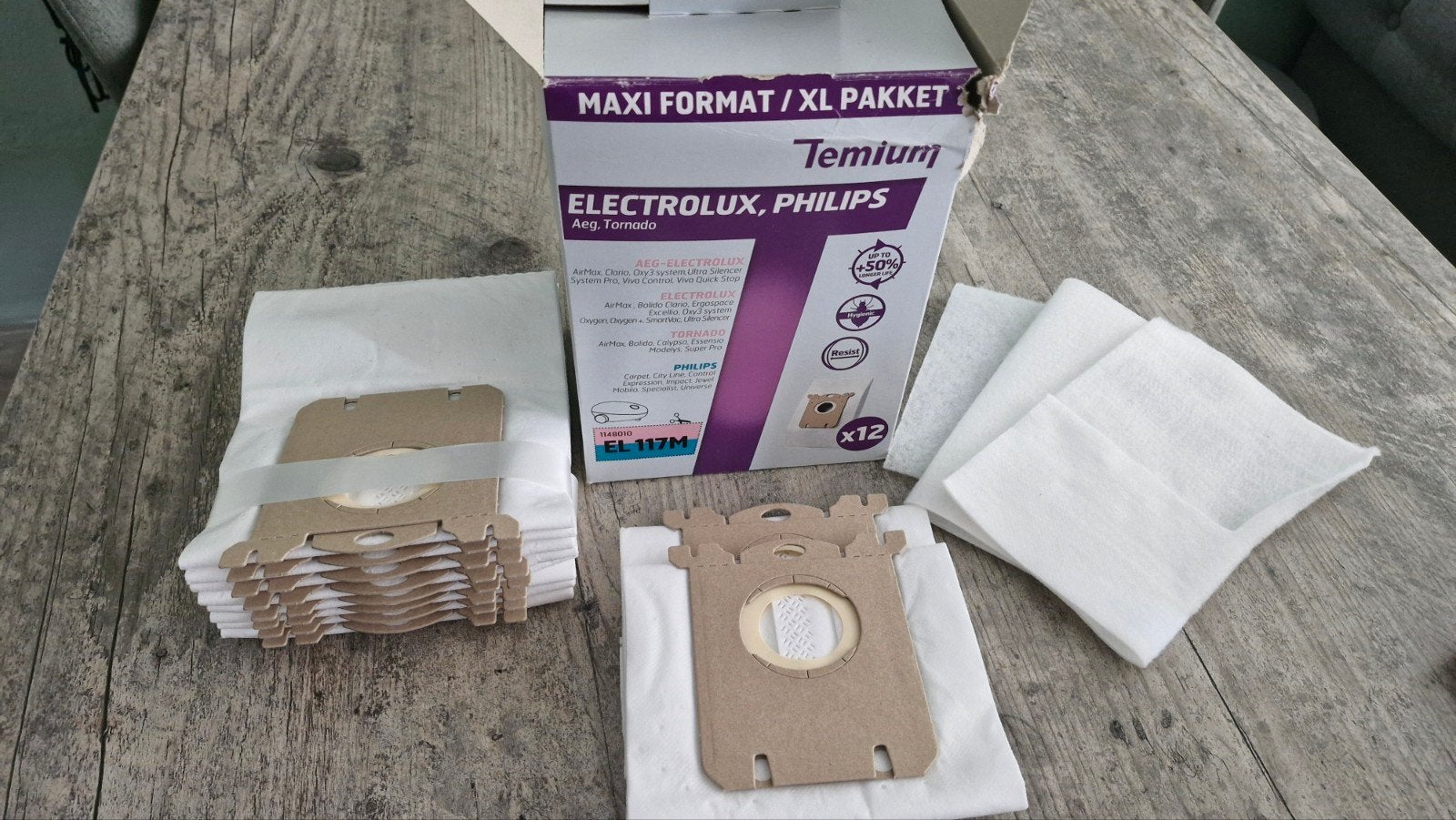 Temium stofzuigerzakken EL 117M, Witgoed en Apparatuur, Stofzuigers, Stofzak, Philips, Nieuw, Ophalen of Verzenden