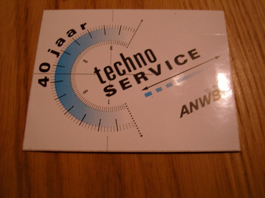 sticker ANWB 40 jaar techno service, Ophalen, Zo goed als nieuw