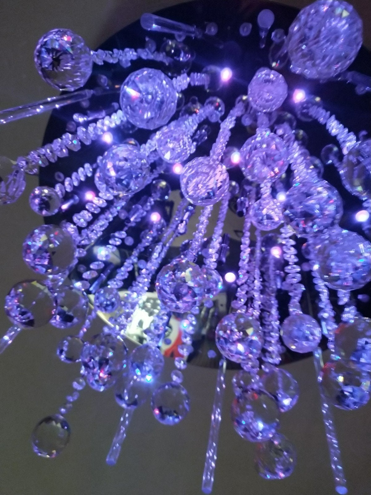Moderne Kristallen Plafondlamp met LED Verlichting, Overige fittingen, Ophalen of Verzenden, Zo goed als nieuw, Modern, Luxe, Kristal