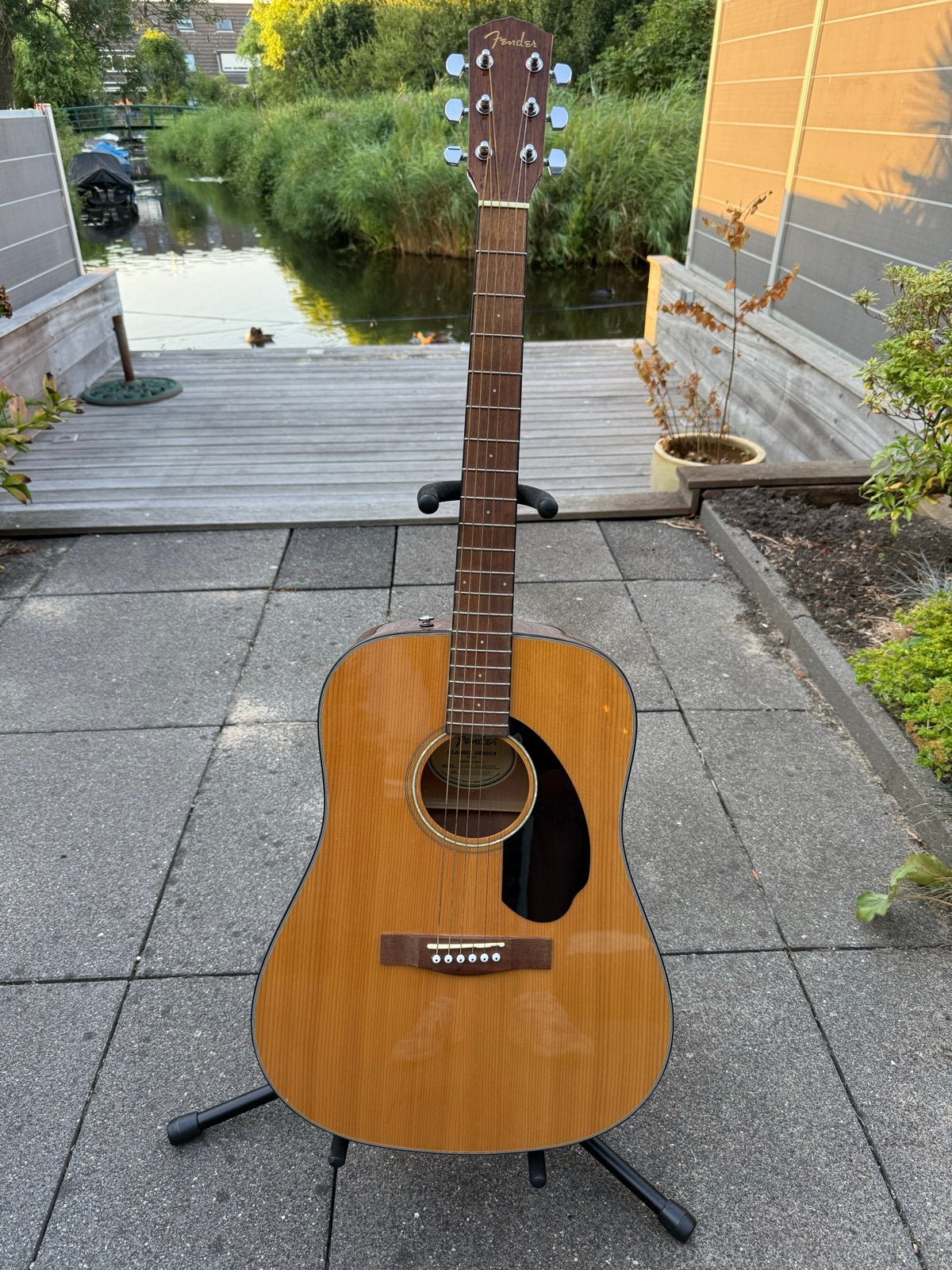 Fender CD-60S Dreadnought Westerngitaar met hoes en standaar, Ophalen, Gebruikt, Western- of Steelstringgitaar