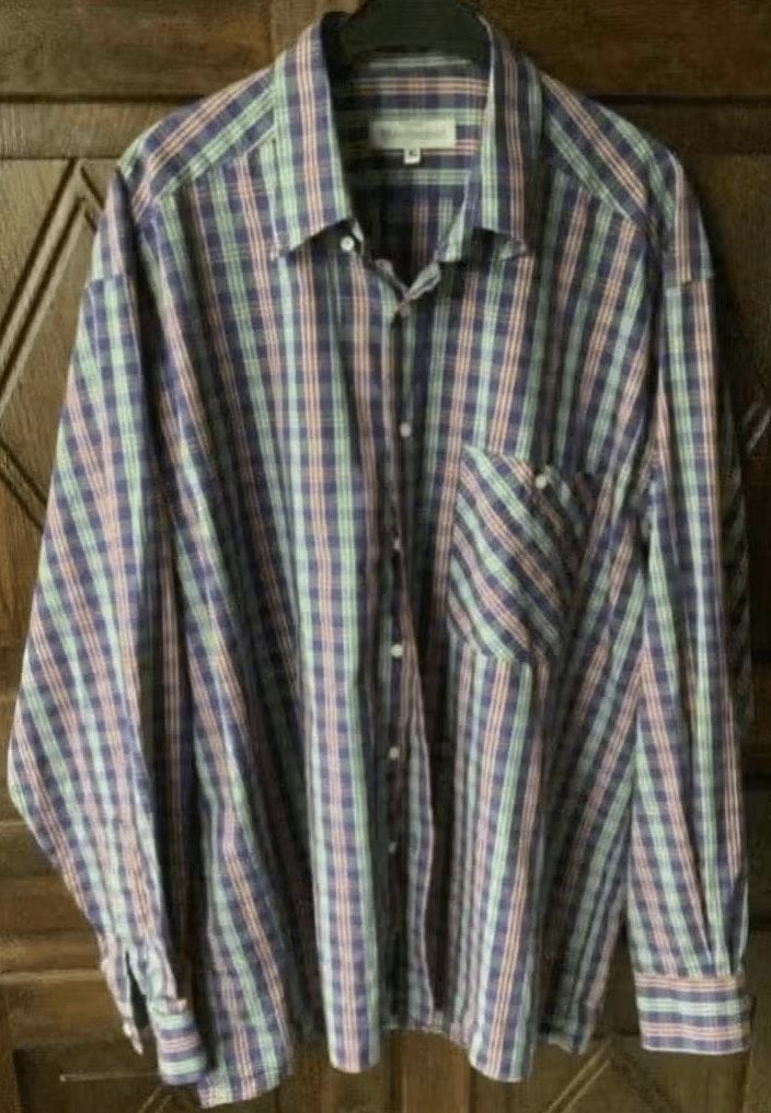 Geruit overhemd, hemd lange mouw; XL; Stavrianeas for men, Ophalen of Verzenden, Zo goed als nieuw, Blauw, Halswijdte 43/44 (XL)
