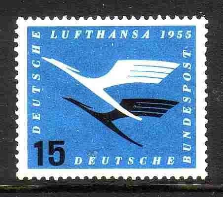 BRD 1955 207 Lufthansa 15p, Ongebruikt, Ophalen of Verzenden, BRD, Postfris