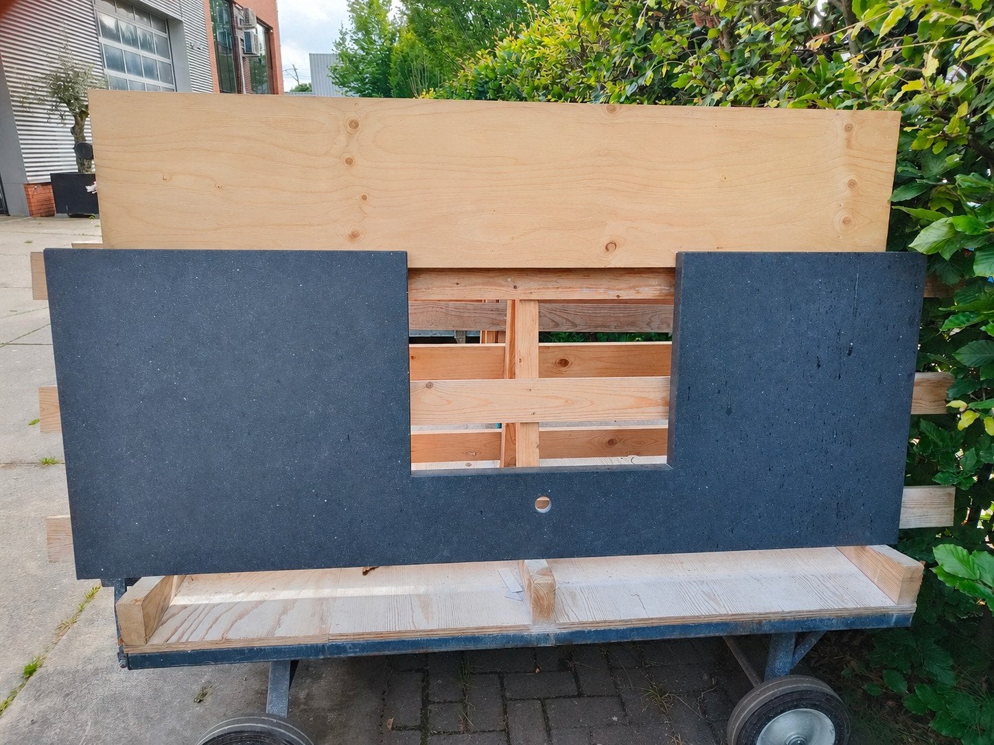 Blad buitenkeuken met spoelbak composiet Belgian Blue, Ophalen, Nieuw, 50 tot 100 cm, Minder dan 100 cm