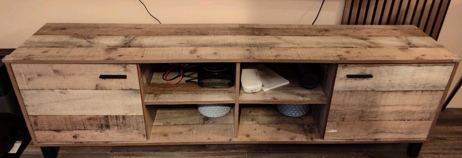 Robuust houten tv-meubel - 180x40x53 cm, Ophalen, Gebruikt, 150 tot 200 cm, Minder dan 100 cm