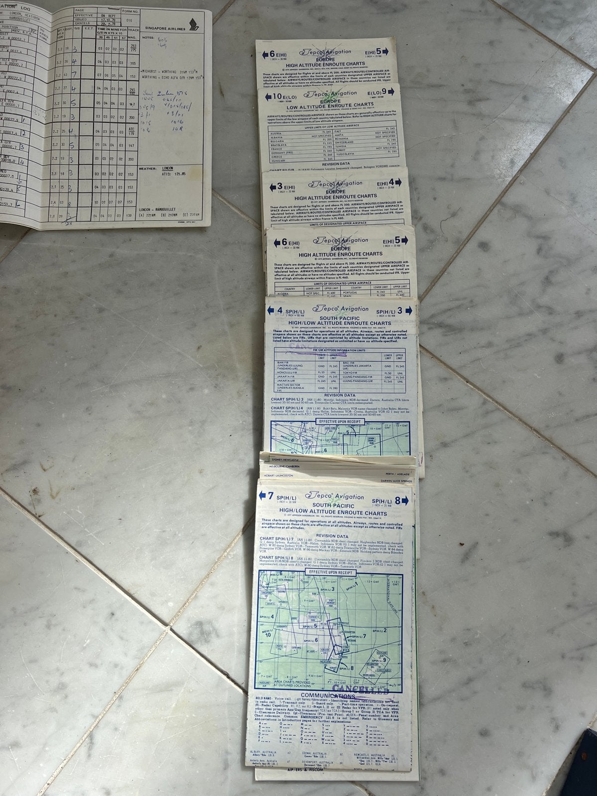 KLM 747 Navigatiekaarten Netwerk 1972, Ophalen of Verzenden, Gebruikt, Kaart, Foto of Prent