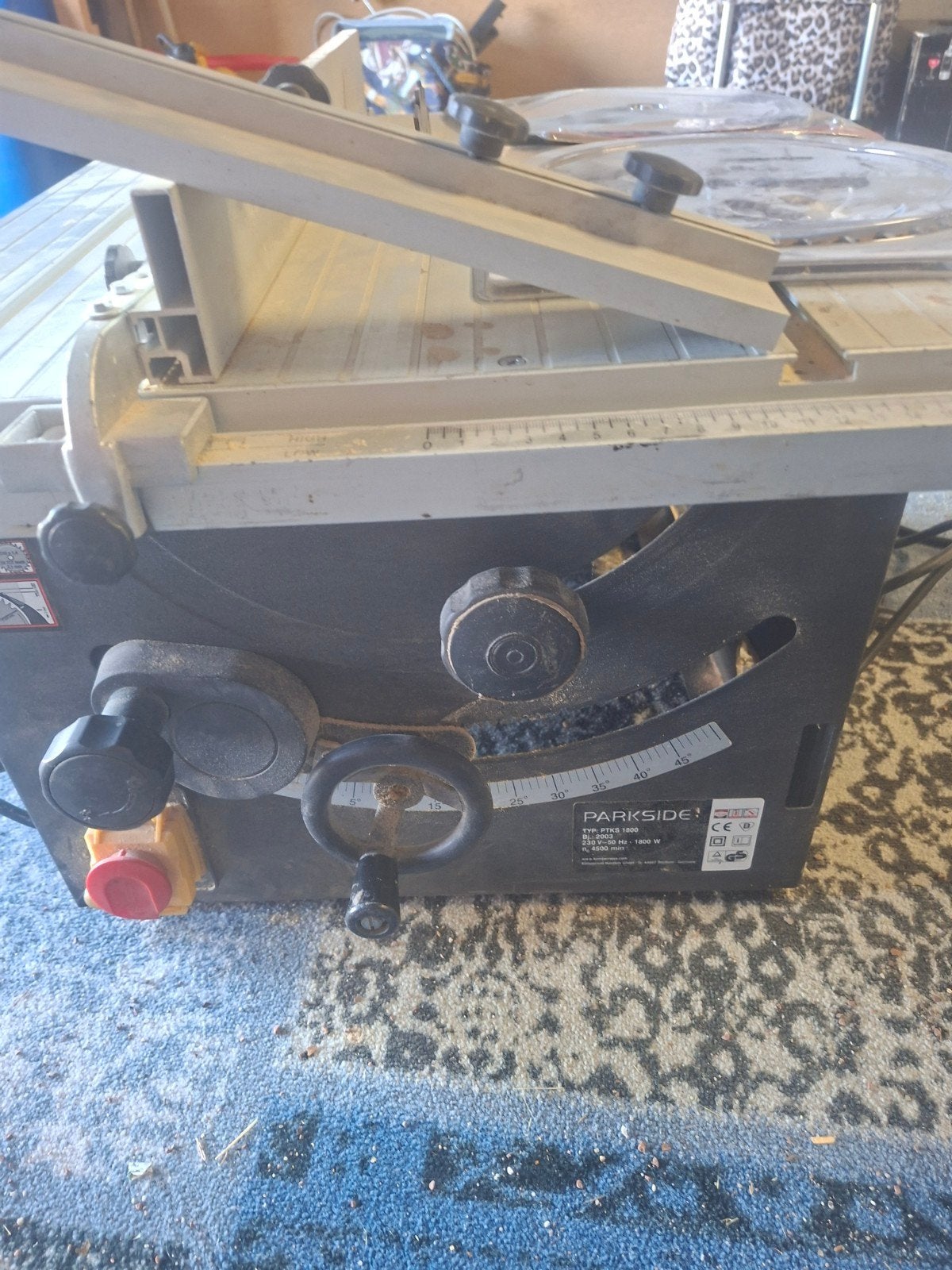 Parkside Tafelzaag PKS 1500 A1 met extra zaagbladen, Doe-het-zelf en Verbouw, Gebruikt, Cirkelzaag, Ophalen of Verzenden, Parkside