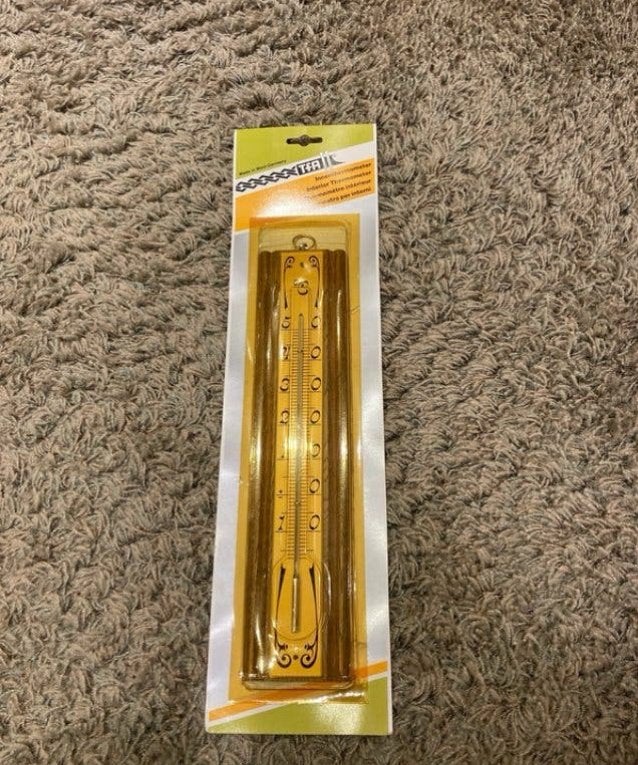 Nieuw - Retro houten thermometer oosterse stijl, Binnenthermometer, Nieuw, Ophalen of Verzenden, TFA