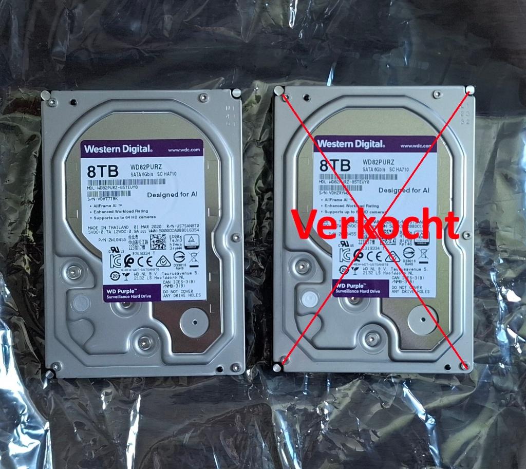 WD Purple 8 TB, Computers en Software, Harde schijven, Intern, Zo goed als nieuw, Desktop, 8 TB