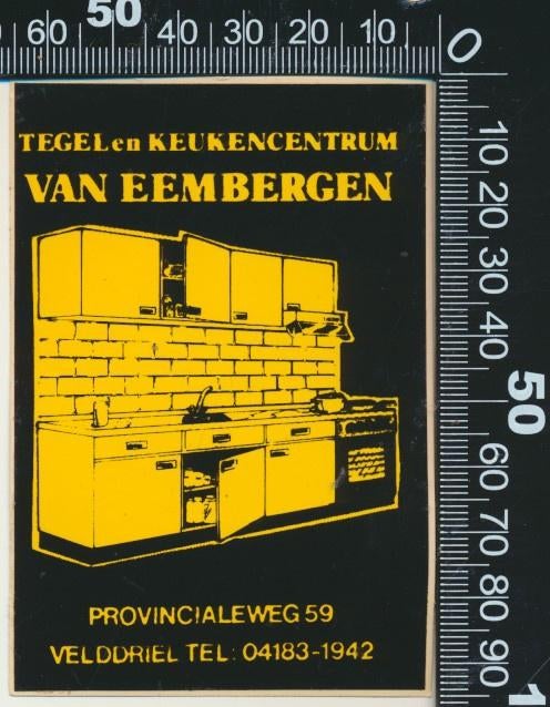 Sticker: Tegel en Keukencentrum Van Eembergen - Velddriel, Ophalen of Verzenden, Zo goed als nieuw, Bedrijf of Vereniging