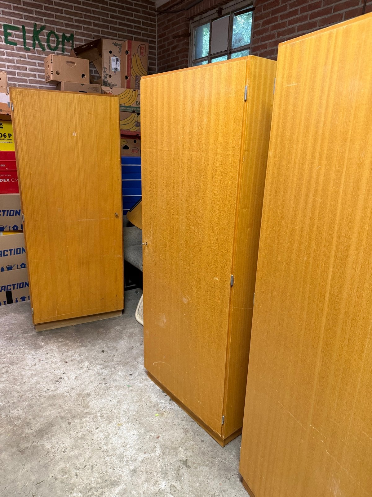 3 Vintage Houten Kasten: 2 Legkasten, 1 Hang/Legkast, Huis en Inrichting, Kasten | Kledingkasten, Ophalen, Gebruikt, 50 tot 100 cm