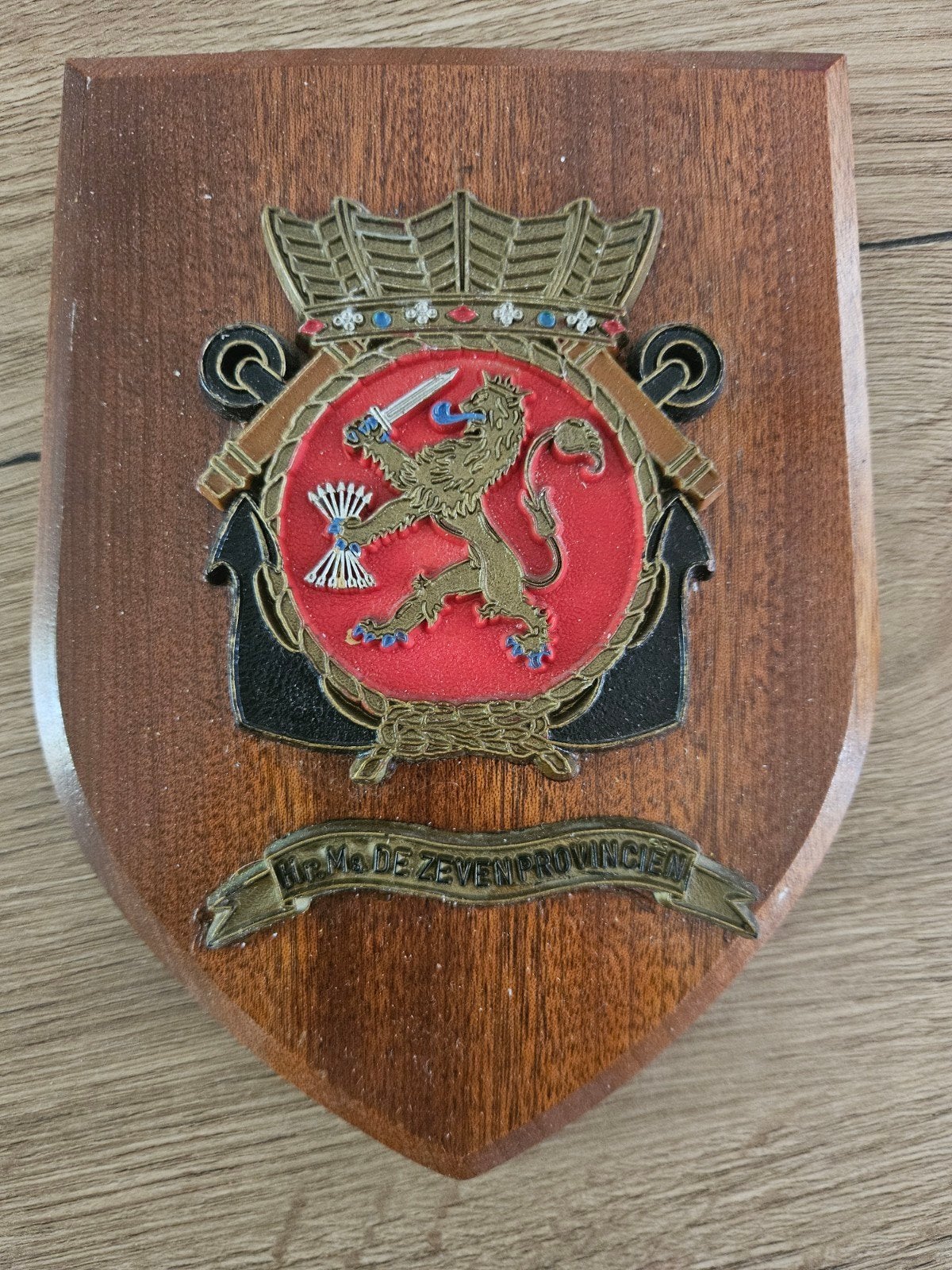 Wapenschildje HrMs Zeven provinciën, Verzamelen, Ophalen of Verzenden, Marine, Nederland, Overige typen
