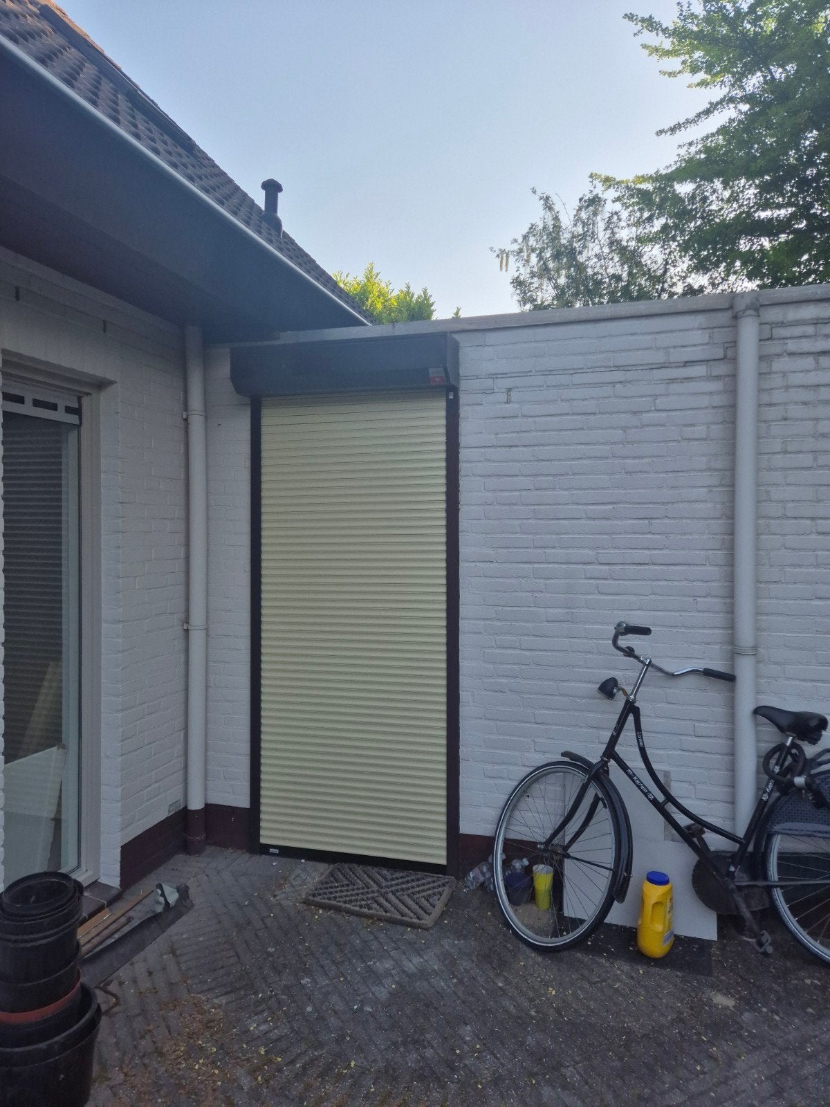 Elektrisch rolluik crème wit ca 250 x 210 cm, Ophalen, Gebruikt, 200 cm of meer, Crème of Beige