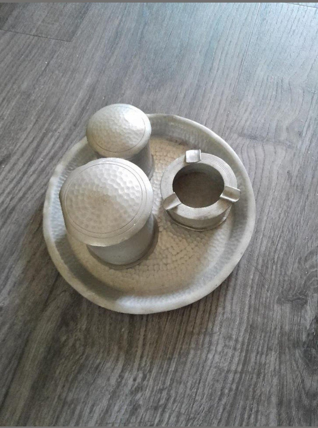 oude tinnen  rook set, Ophalen of Verzenden