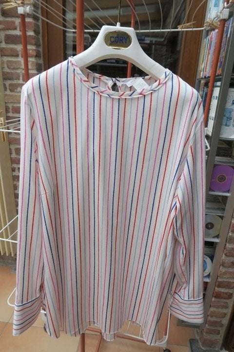 Blouse zijde gestreept van Laack mt 44, Meerkleurig, Van Laack, Maat 42/44 (L), Nieuw