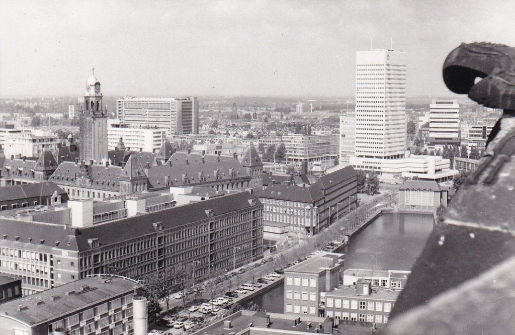 744Y fotokaart Rotterdam vanaf St. Laurens 14.8.1976, Ophalen of Verzenden, 1960 tot 1980, Ongelopen, Zuid-Holland