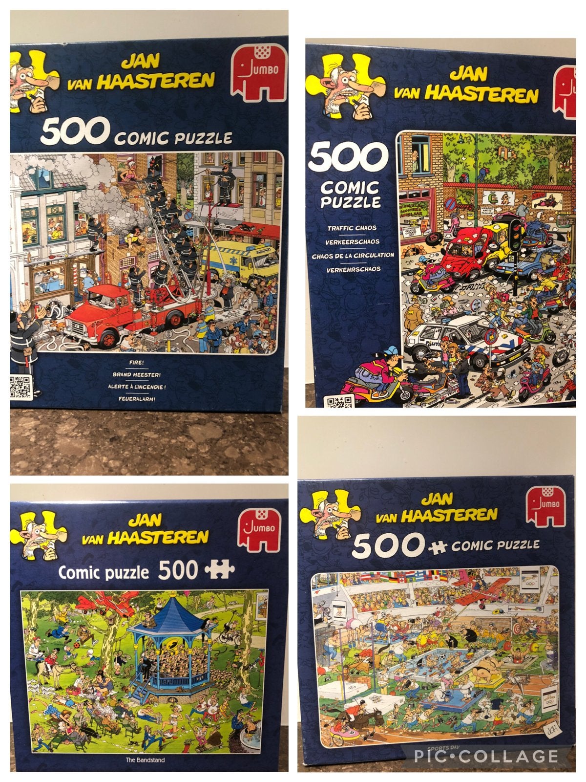 4 Jan van Haasteren Puzzels 500 stukjes - Zo goed als nieuw, Ophalen of Verzenden, 500 t/m 1500 stukjes, Zo goed als nieuw, Legpuzzel