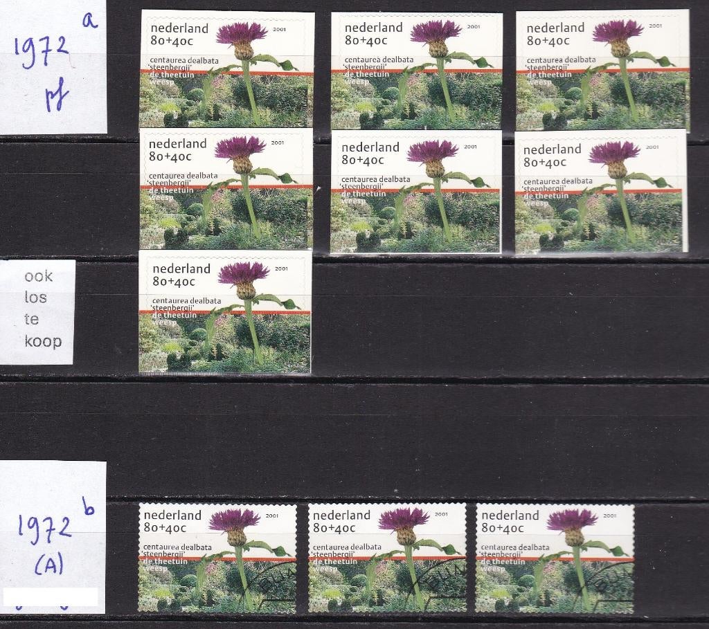 0404) Nederland 1972 zomerzegels tuinen 2001, Ophalen of Verzenden