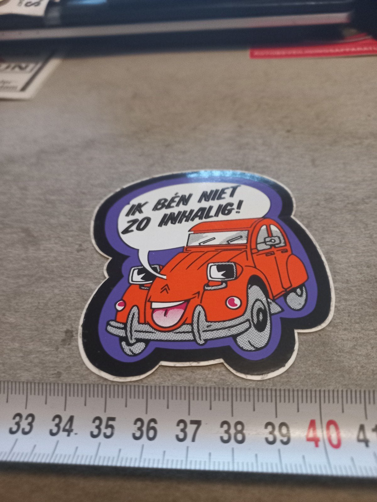 Vintage Citroën 2CV 'Ik ³, Verzamelen, Stickers, Ophalen of Verzenden
