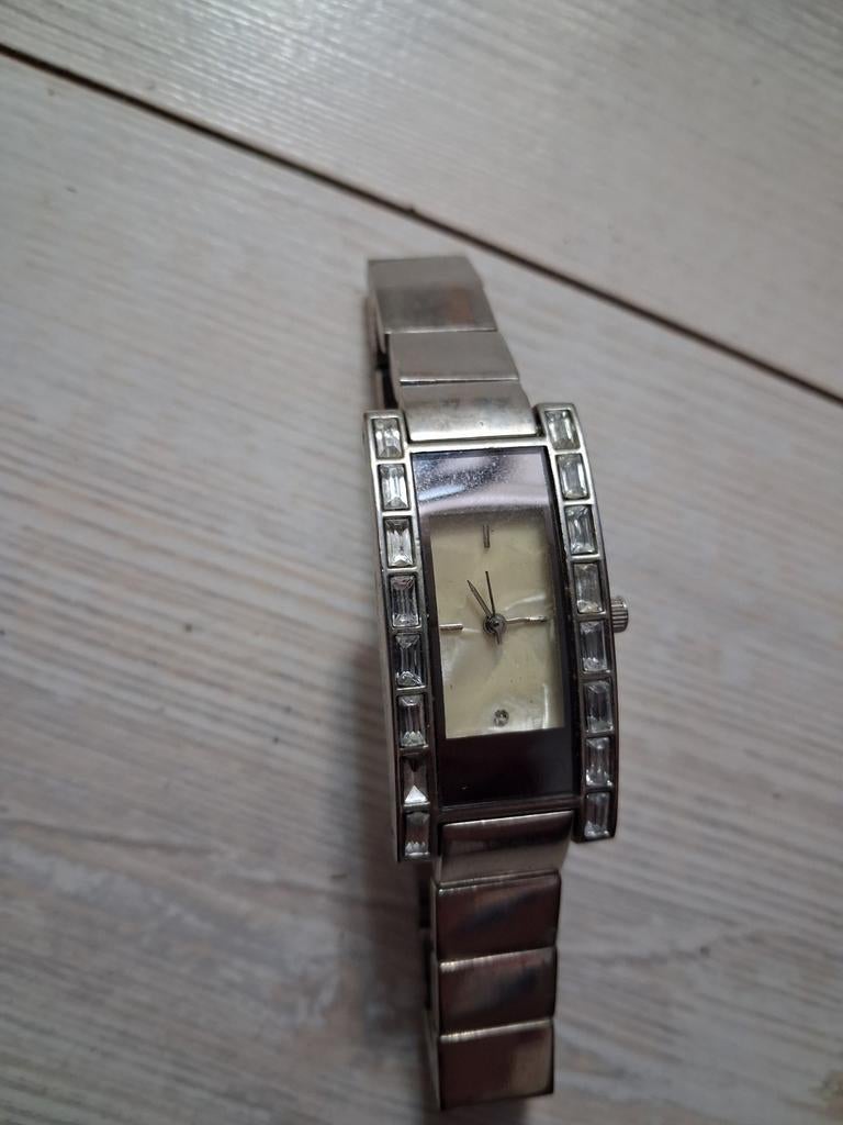 Dameshorloge staal LBVYR met steentjes 25mm, Sieraden, Tassen en Uiterlijk, Horloges | Dames, Overige merken, Staal, Gebruikt