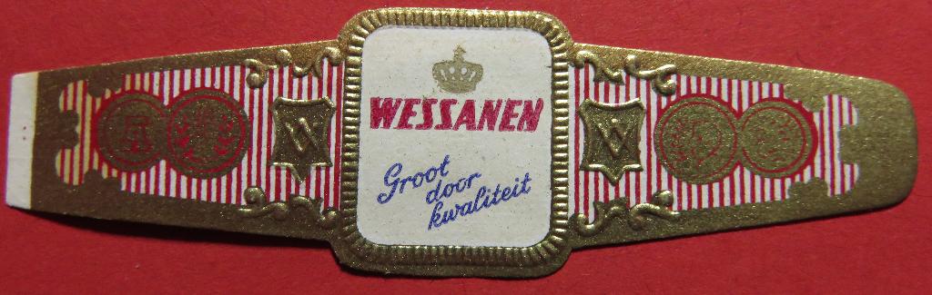 Sigarenbandje Reclamebandje Wessanen Groot door Kwaliteit, Verzamelen, Verzenden, Gebruikt, Sigarenbandjes