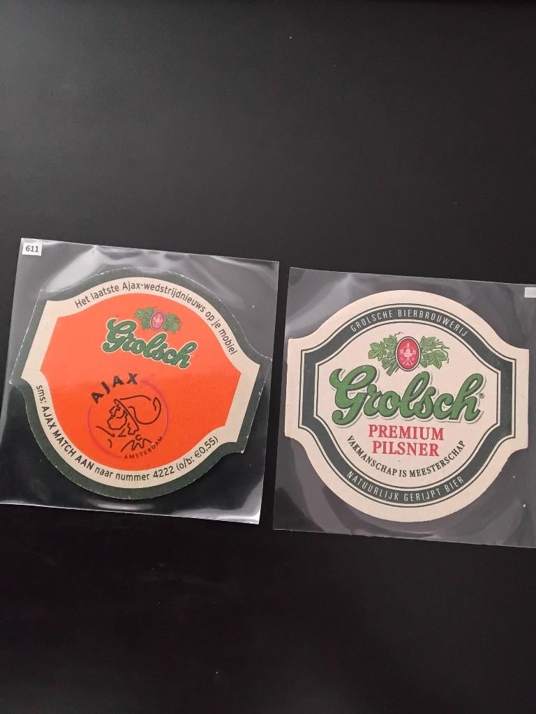 Grolsch bier viltje ajax match aan , gvg nr. 611, Ophalen of Verzenden, Nieuw, Viltje(s), Grolsch