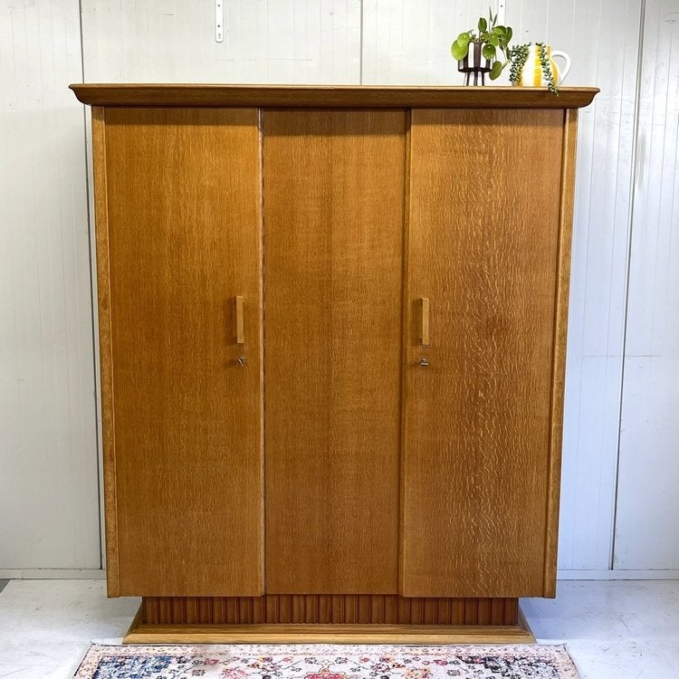Vintage Art Deco kledingkast hang leg & lades mooi design!, Gebruikt, Overige materialen, 150 tot 200 cm, Onbekend