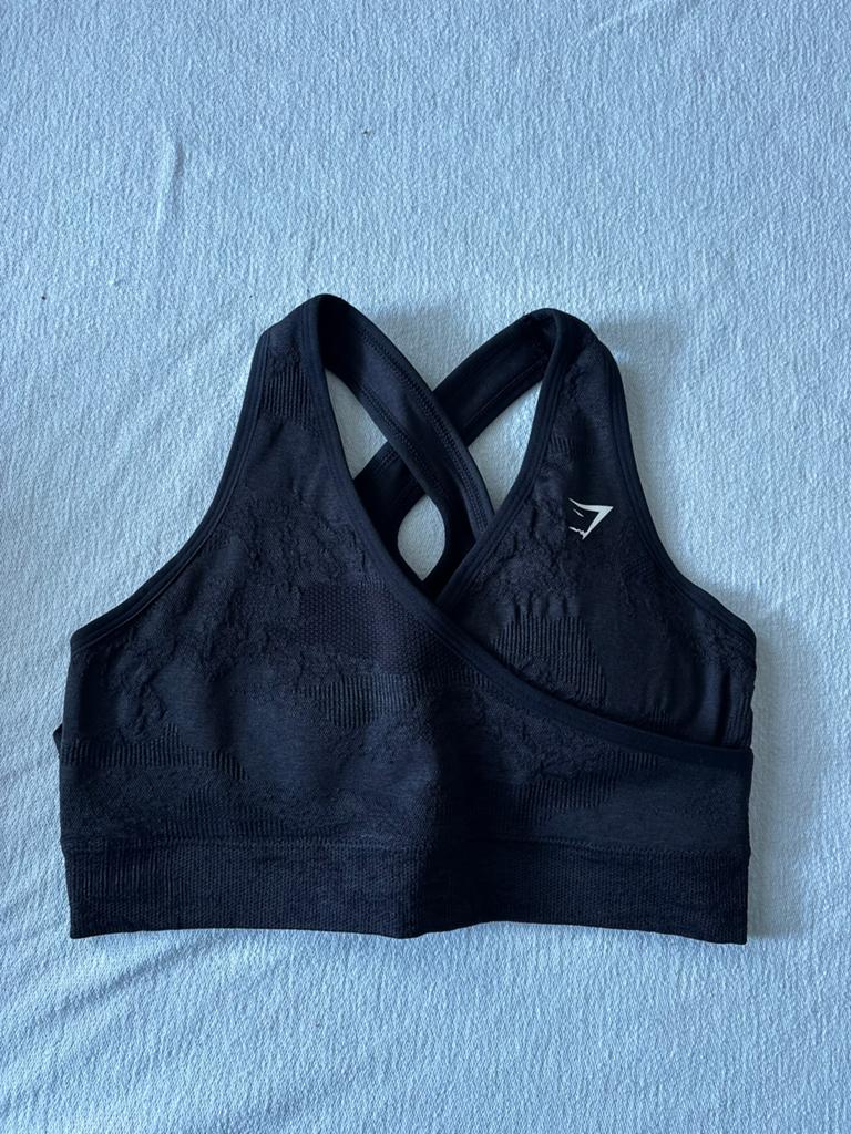 Gymshark sport bh, Verzenden, Zwart, Maat 36 (S), Fitness of Aerobics