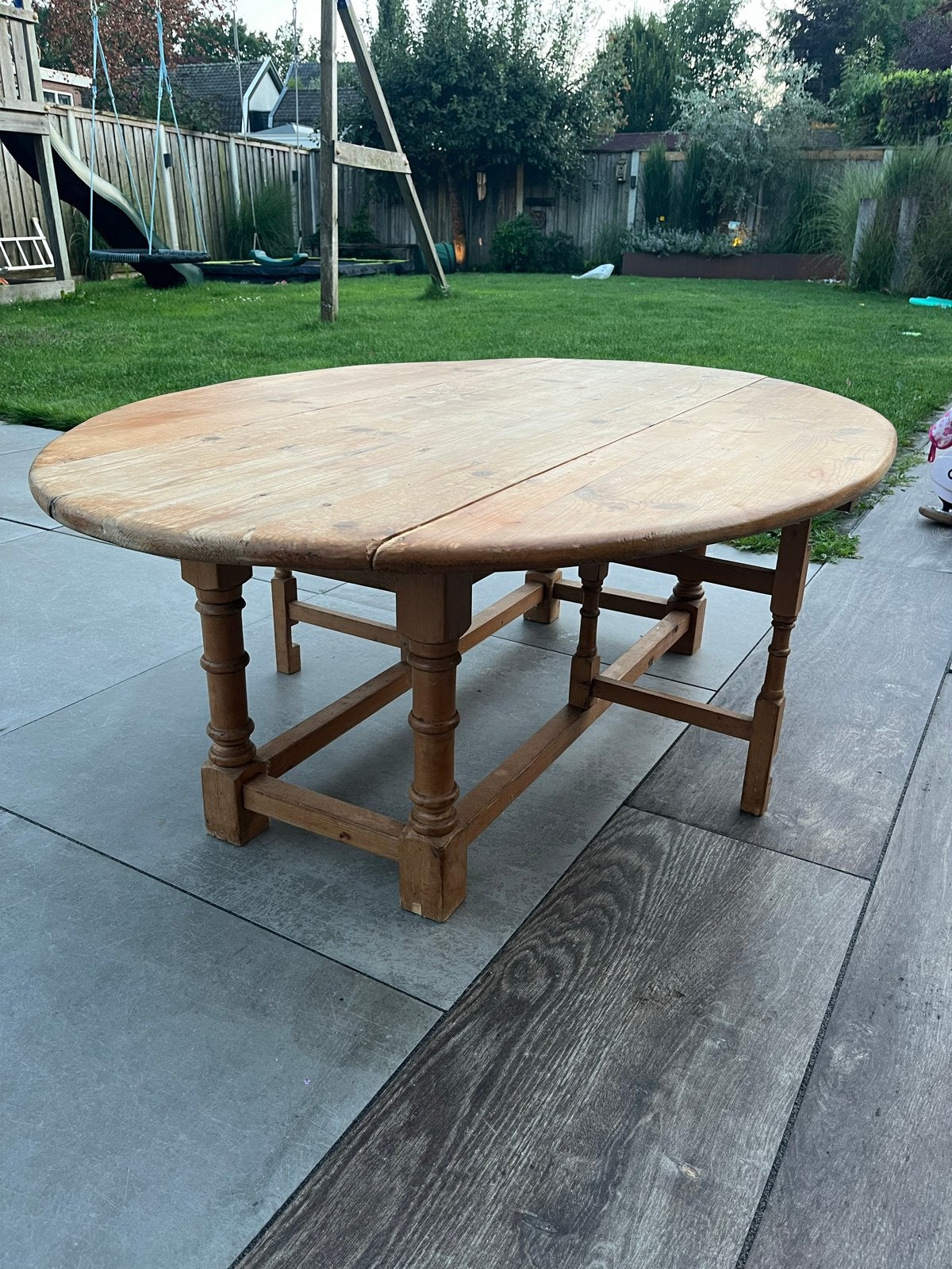 Antieke/bocante grenen gateleg tafel, inklapbaar, Ophalen