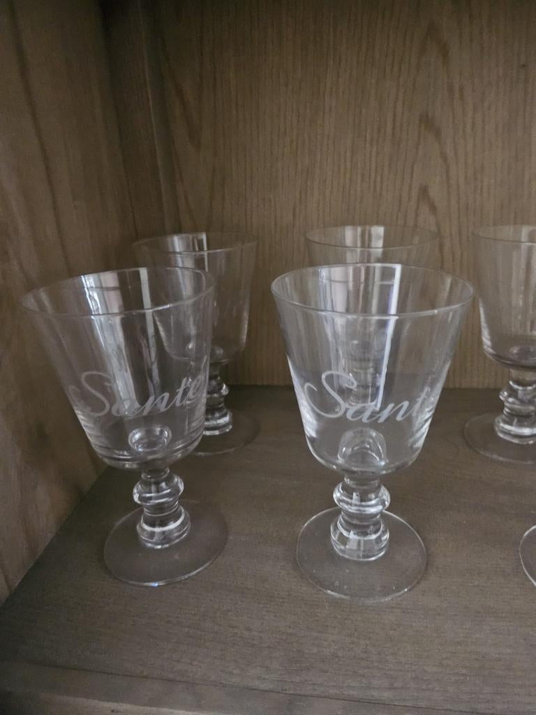 8 wijnglazen riviera maison, santé, Glas of Glazen, Ophalen of Verzenden, Overige stijlen, Glas