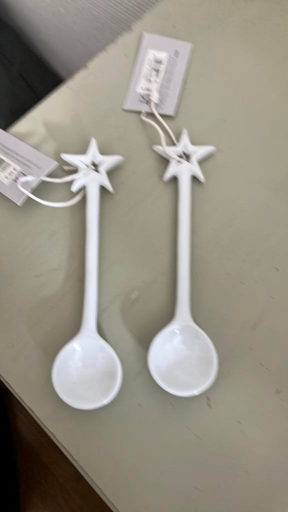 2 nieuwe porceleinen lepeltjes, Ophalen of Verzenden, Nieuw, Porselein, Bestek