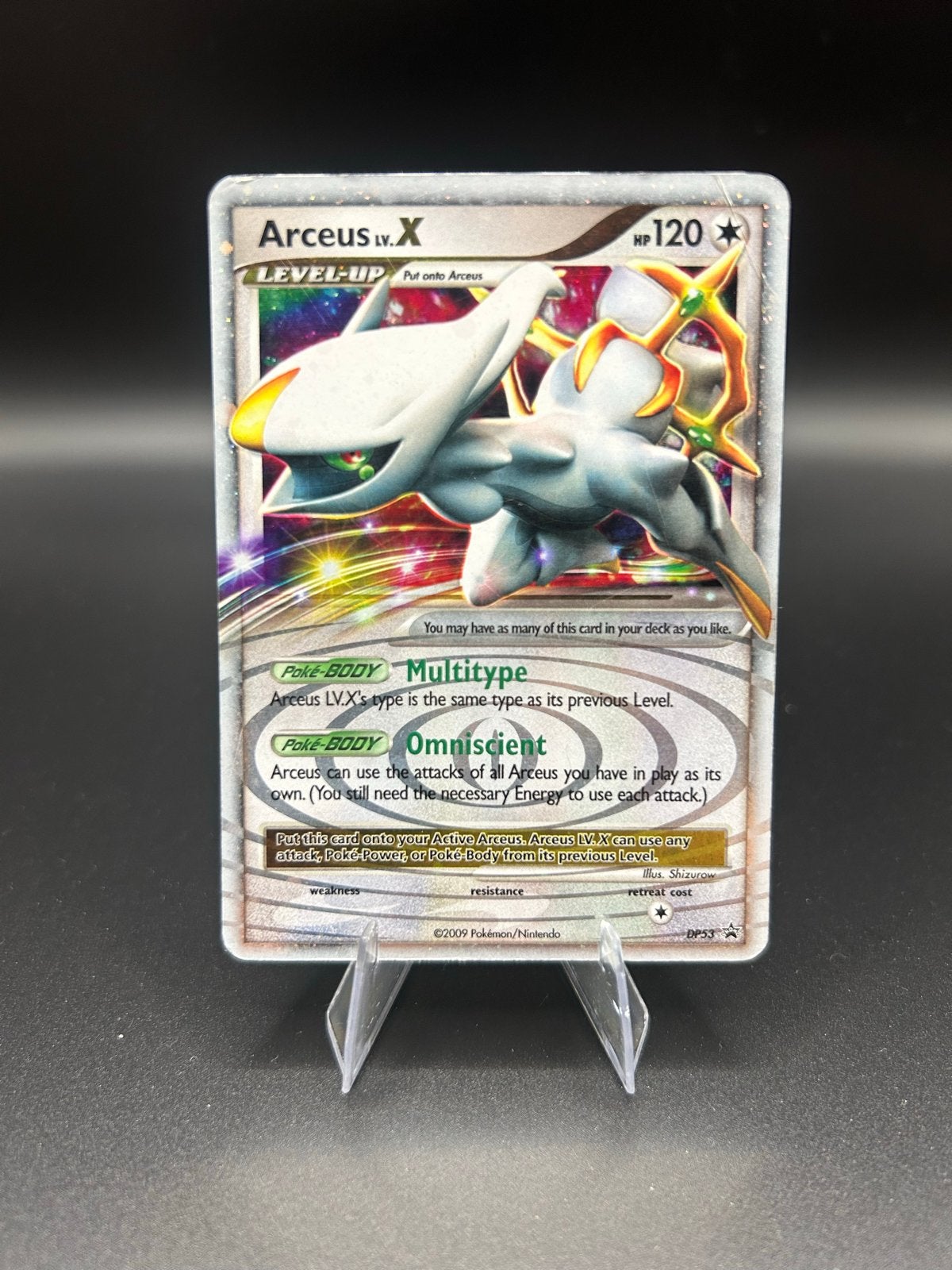 Pokémon Kaart Arceus LV.X DP53 Promo Holo, Ophalen of Verzenden, Gebruikt, Losse kaart