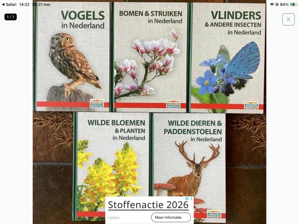 Postcode Loterij boekjes, Boeken, Natuur, Ophalen of Verzenden, Bloemen, Planten en Bomen