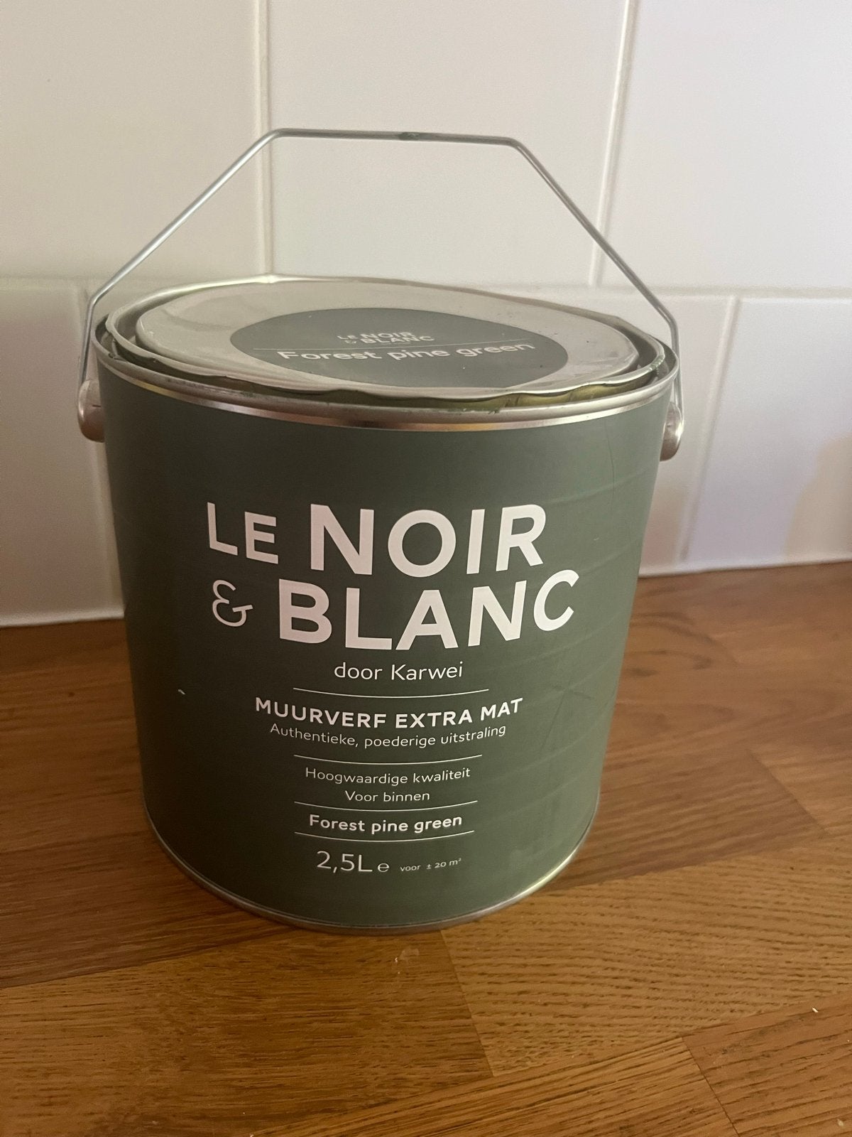 Le Noir & Blanc muurverf extra mat Forest Pine Green, Gebruikt, Ophalen of Verzenden, Verf, Minder dan 5 liter