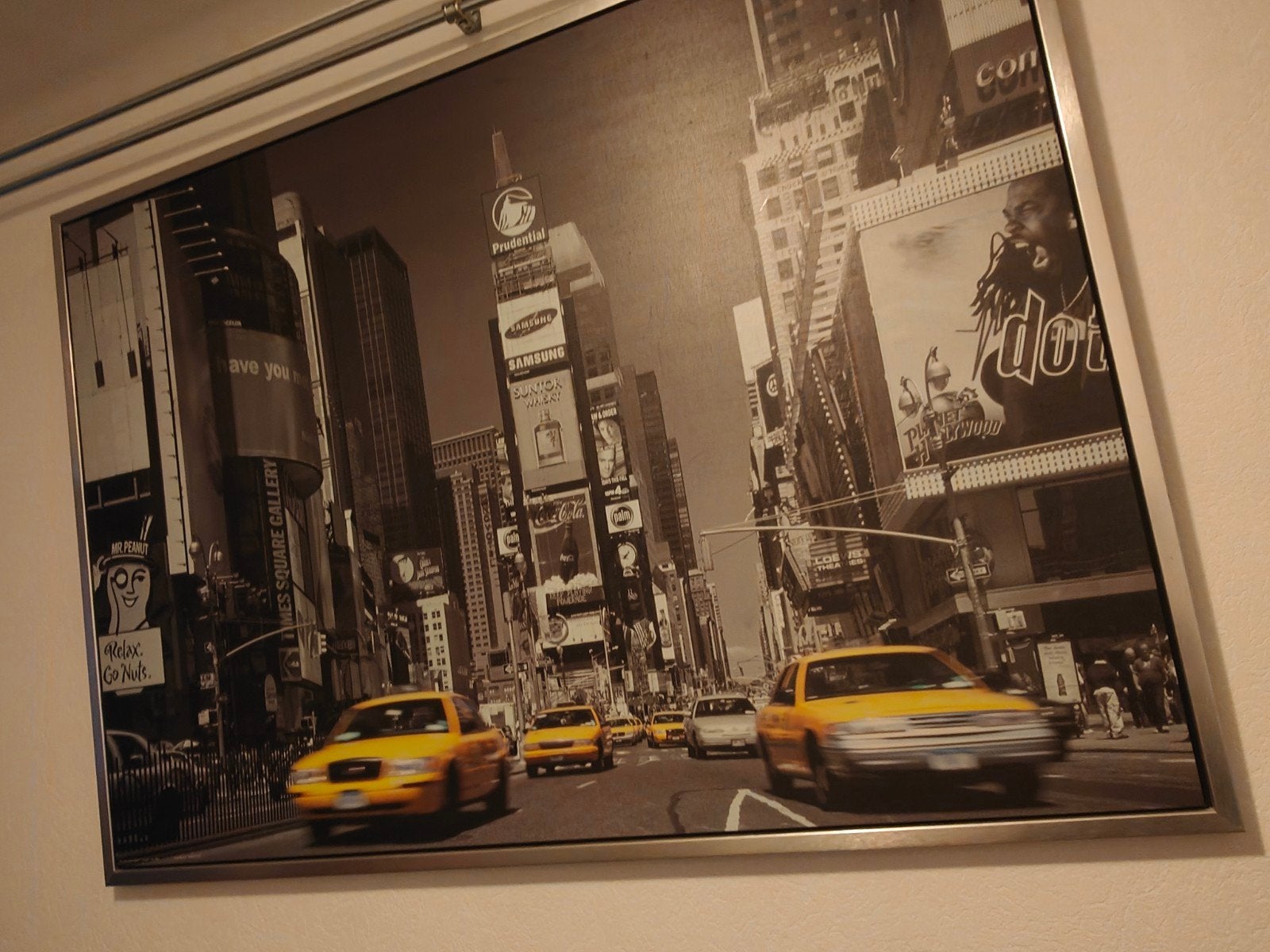 new York time Square aluminum, Ophalen of Verzenden, 125 cm of meer, Schilderij