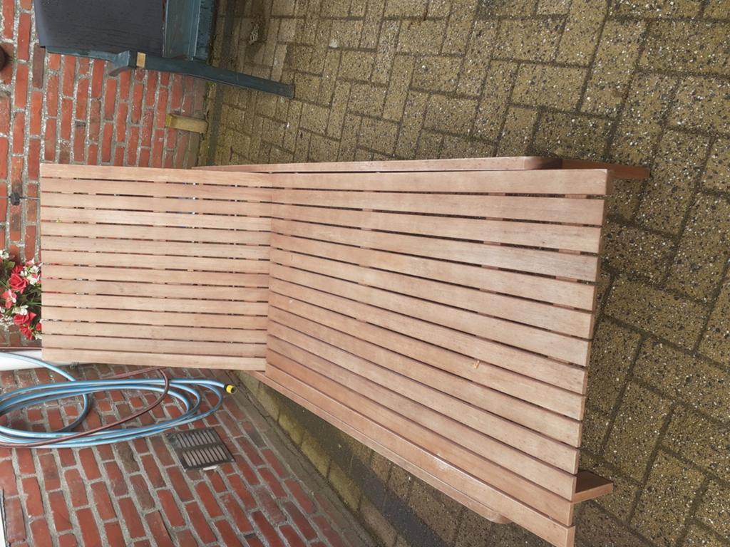 Nieuw teak ligbed, Tuin en Terras, Ligbedden, Ophalen, Zo goed als nieuw, Teakhout