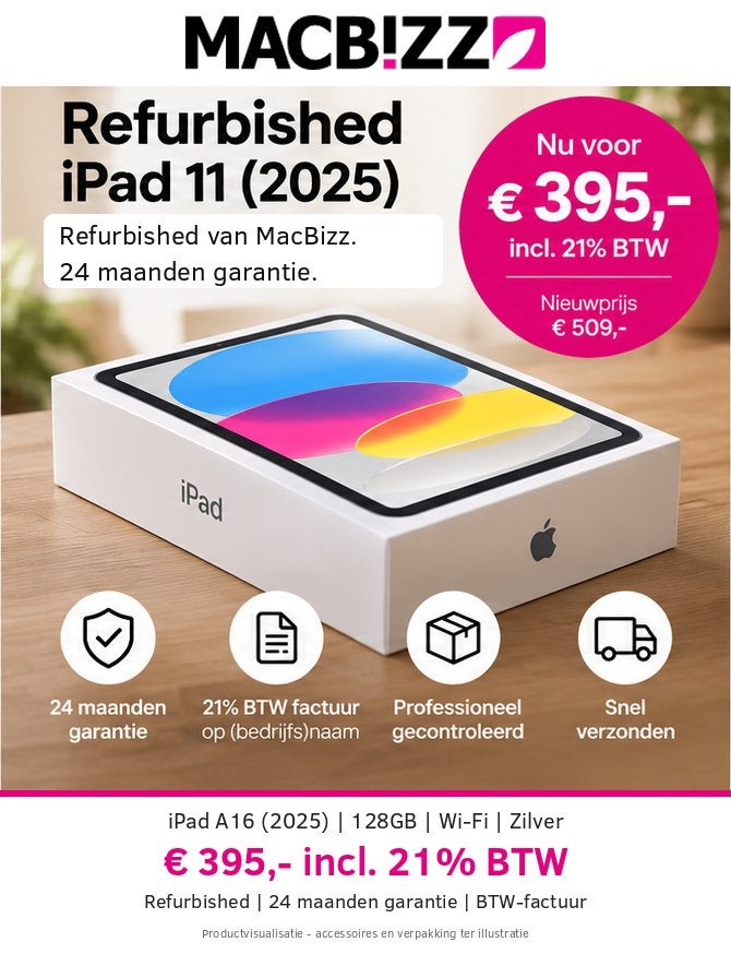 iPad 11 A16 2025 128GB WiFi Zilver | Refurbished BTW, Apple iPad, 11 inch, Refurbished, Ophalen of Verzenden