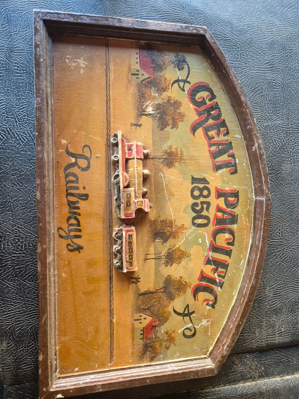 Vintage "Great Pacific Railways 1850" Wanddecoratie, Ophalen of Verzenden
