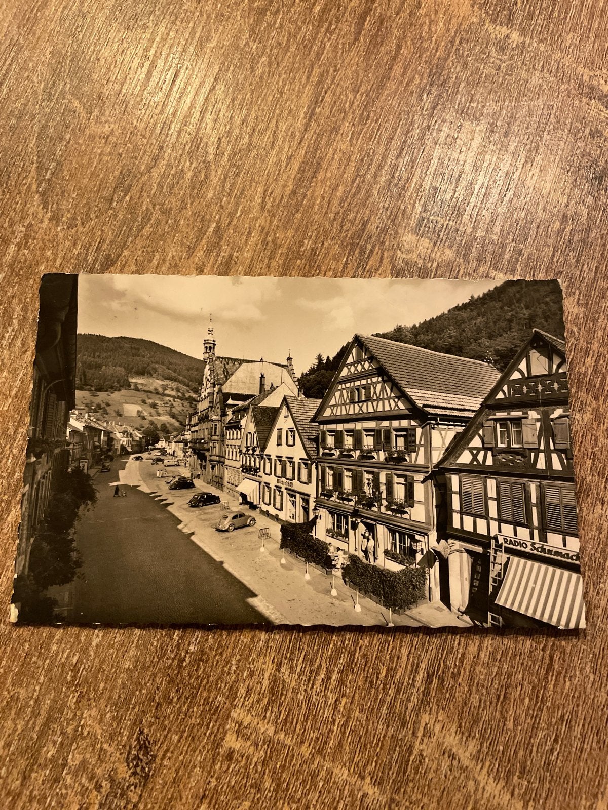 Oude Ansichtkaart Wolfach Zwarte Woud Duitsland 1958, Ophalen of Verzenden, 1940 tot 1960, Gelopen, Stad of Dorp
