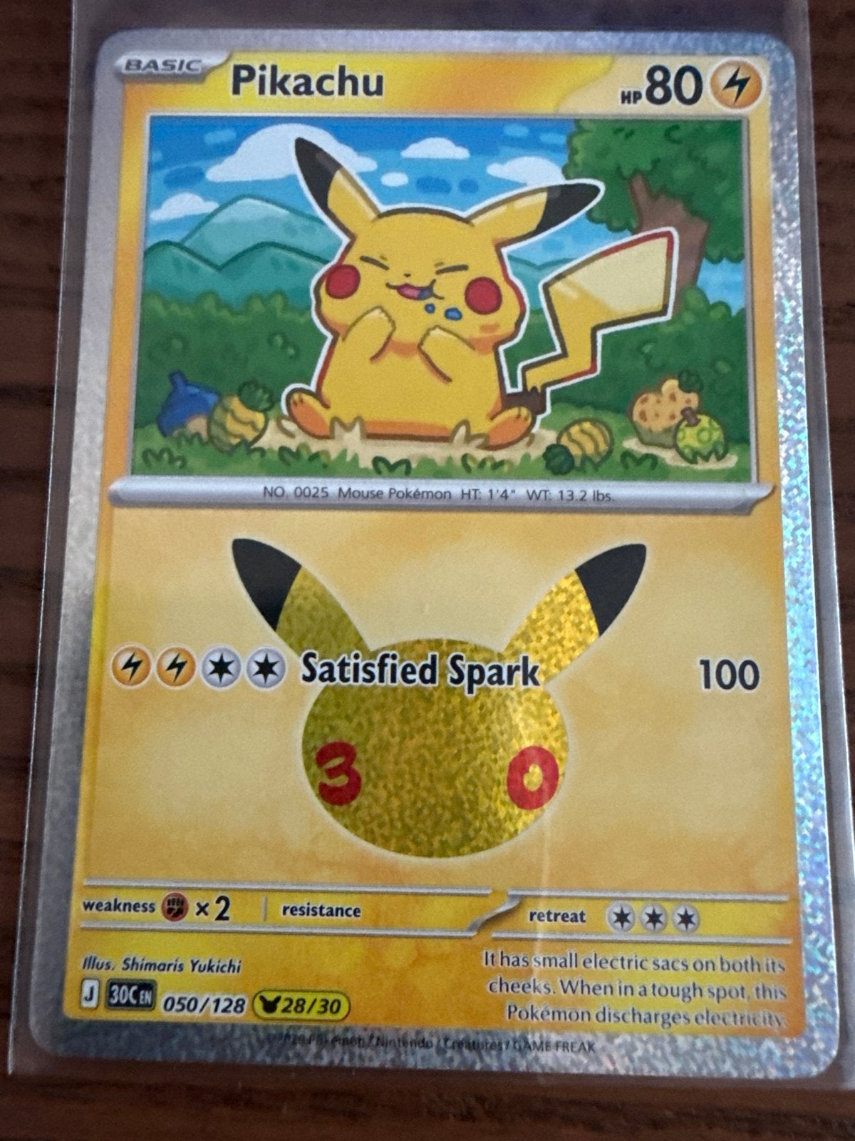 Pikachu 050/128 m Pokémon Kaart, Ophalen of Verzenden, Zo goed als nieuw, Losse kaart, Foil