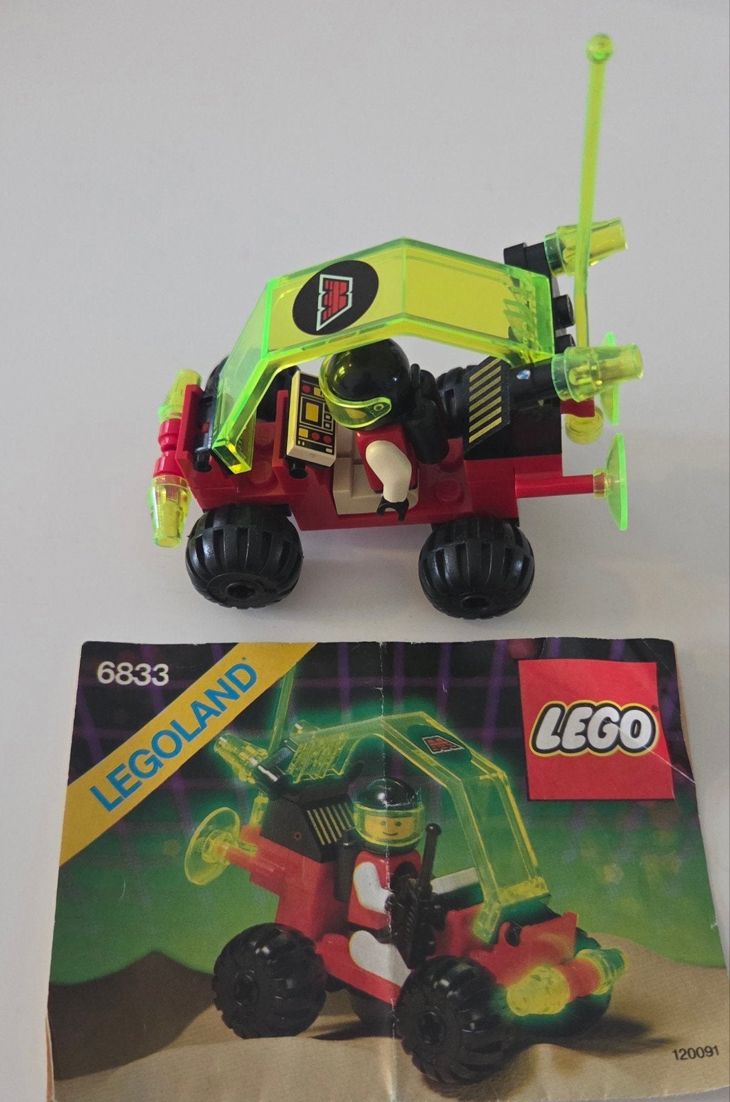 Vintage LEGO Legoland 6833 Space Patroller met instructies, Compleet, Gebruikt, Lego, Ophalen of Verzenden
