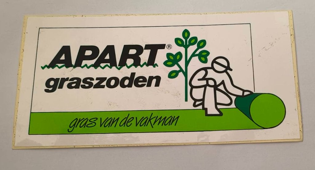 Sticker Apart graszoden. Gras van de vakman., Ophalen of Verzenden, Zo goed als nieuw, Merk