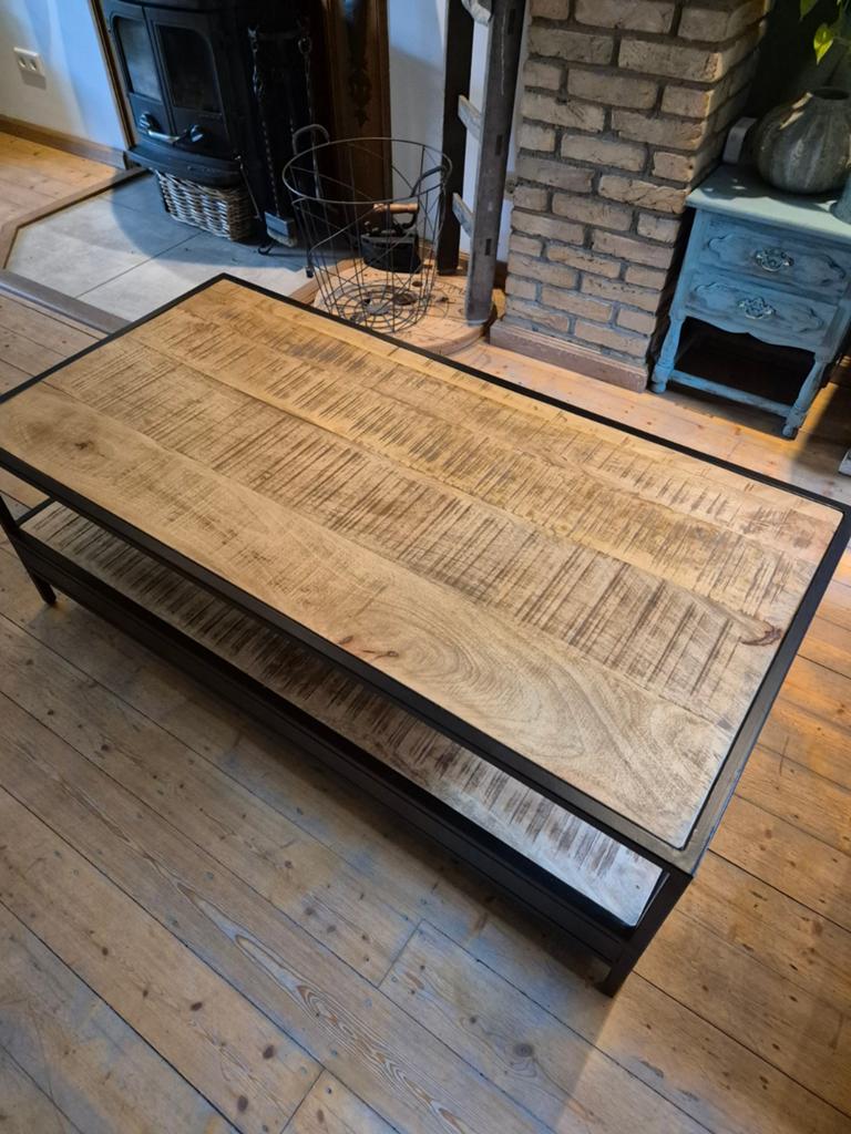 Salontafel mangohout, Huis en Inrichting, Tafels | Salontafels, Ophalen, 100 tot 150 cm, 50 tot 100 cm, Zo goed als nieuw