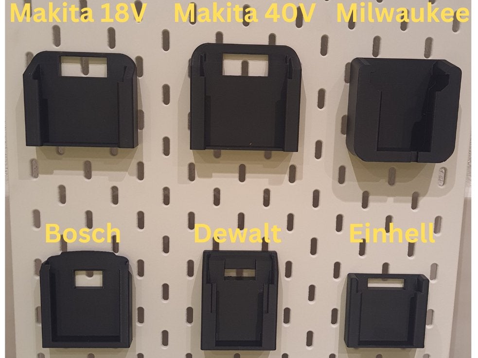 Ophangsysteem accu houder voor IKEA SKADIS (diverse merken), Ophalen of Verzenden, Nieuw, Gereedschapsopslag, Overige merken